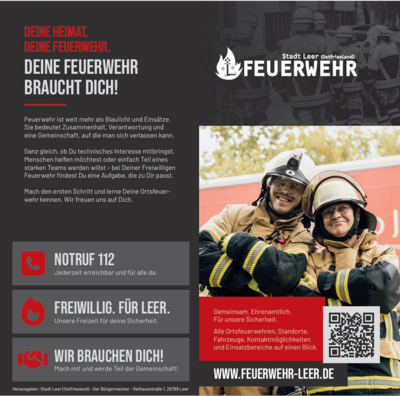 Bild vergr&ouml;&szlig;ern: Neue Image-Kampagne f&uuml;r die Freiwilligen Feuerwehren Leer